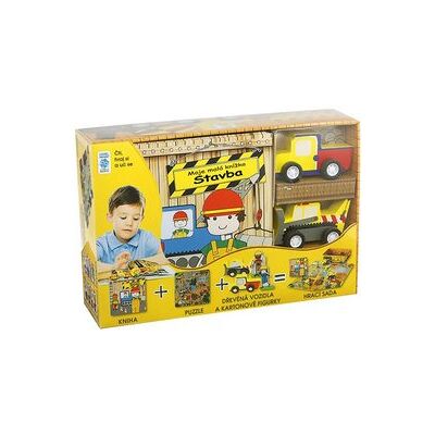 JUNIOR Stavba Moje malá knížka BOX: Kniha + puzzle + vozidla a figurky 4ks + hrací sada JUNIOR Stavba Moje malá knížka BOX: Kniha + puzzle + vozidla a figurky 4ks + hrací sada