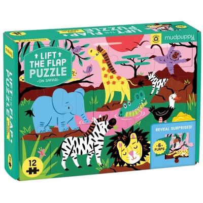 Mudpuppy Puzzle - Lift-the-flap -Safari (12 ks) Mudpuppy Puzzle - Lift-the-flap -Safari (12 ks)