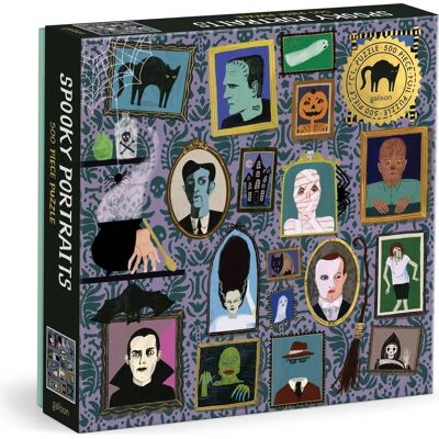 GALISON Metalické čtvercové puzzle Strašidelné portréty 500 dílků GALISON Metalické čtvercové puzzle Strašidelné portréty 500 dílků