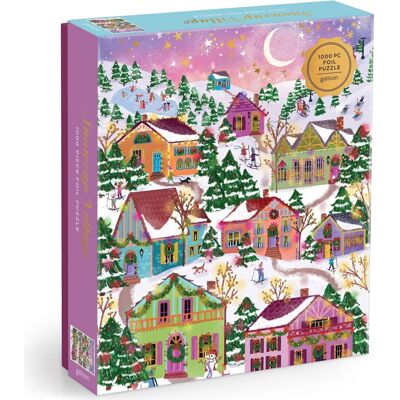 GALISON Metalické puzzle Zasněžená vesnička 1000 dílků GALISON Metalické puzzle Zasněžená vesnička 1000 dílků