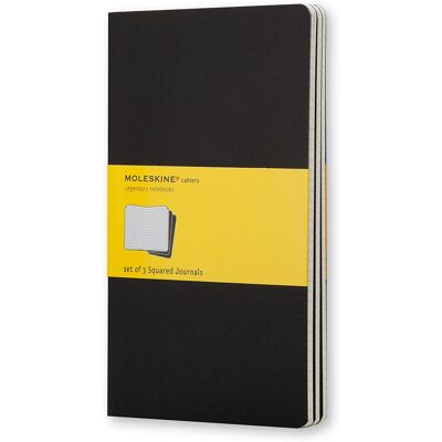 MOLESKINE S, čtverečkovaný, černý - balení 3 ks MOLESKINE S, čtverečkovaný, černý - balení 3 ks