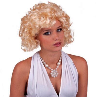 FUNNY FASHION Paruka blond kudrnaté retro FUNNY FASHION Paruka blond kudrnaté retro