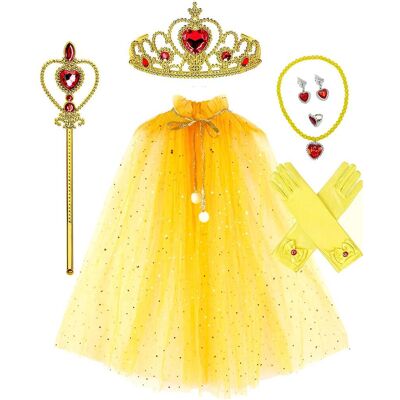 Excellent Žlutý plášť pro princeznu, žlutá sada šperků Excellent Žlutý plášť pro princeznu, žlutá sada šperků