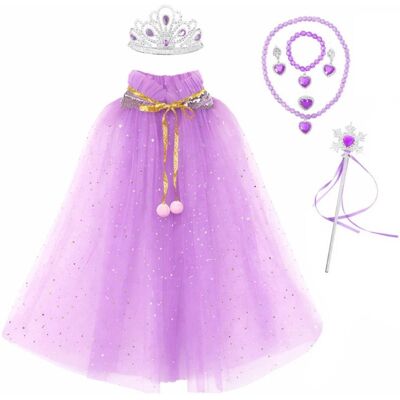 Princess Fialový plášť pro princeznu - Fialová sada šperků 2 Princess Fialový plášť pro princeznu - Fialová sada šperků 2