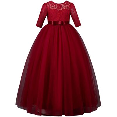 Princess Pohádkové šaty s krajkou vel. 110, vínové Princess Pohádkové šaty s krajkou vel. 110, vínové