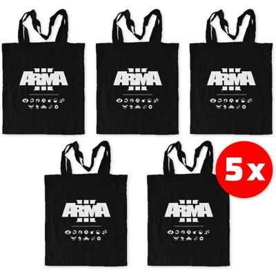 BOHEMIA INTERACTIVE Arma 3 Eco - Friendly Shopping Bag Black 5 ks - taška BOHEMIA INTERACTIVE Arma 3 Eco - Friendly Shopping Bag Black 5 ks - taška
