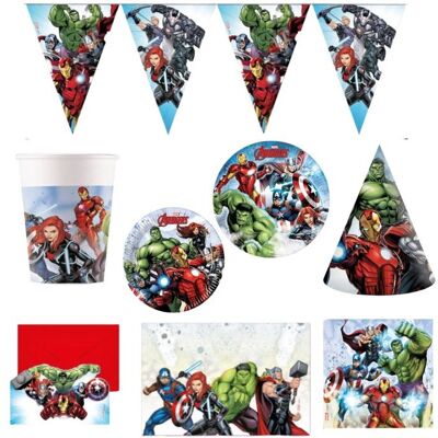 GODAN Dětská narozeninová sada Avengers, 12 osob, 78 ks GODAN Dětská narozeninová sada Avengers, 12 osob, 78 ks