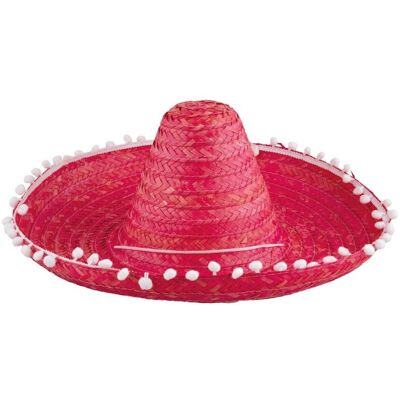 Funny Fashion Mexické sombrero, červené, 50 cm Funny Fashion Mexické sombrero, červené, 50 cm