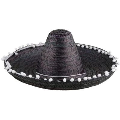 Funny Fashion Mexické sombrero, černé, 50 cm Funny Fashion Mexické sombrero, černé, 50 cm