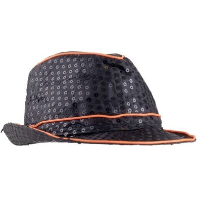 Funny Fashion Klobouk s flitry LED svítící oranžový Funny Fashion Klobouk s flitry LED svítící oranžový