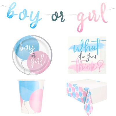 GODAN Gender reveal párty sada, pro 16 osob, 50 ks GODAN Gender reveal párty sada, pro 16 osob, 50 ks