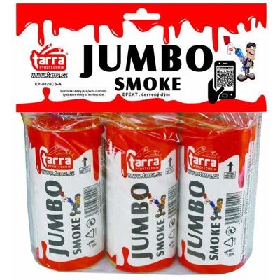 TARRA pyrotechnik Dýmovnice - jumbo smoke - červená - 3ks - trhací pojistka TARRA pyrotechnik Dýmovnice - jumbo smoke - červená - 3ks - trhací pojistka