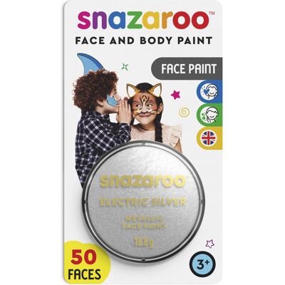 Snazaroo Metalická Stříbrná (Electric Silver) 18 ml blistr Snazaroo Metalická Stříbrná (Electric Silver) 18 ml blistr