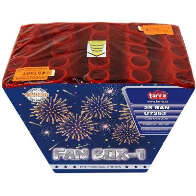 TARRA pyrotechnik Tarra Ohňostroj - baterie výmetnic fan box 1 - 25 ran TARRA pyrotechnik Tarra Ohňostroj - baterie výmetnic fan box 1 - 25 ran