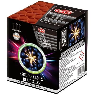 TARRA pyrotechnik Tarra Ohňostroj - baterie výmetnic - gold palm & blue star 25 ran TARRA pyrotechnik Tarra Ohňostroj - baterie výmetnic - gold palm & blue star 25 ran