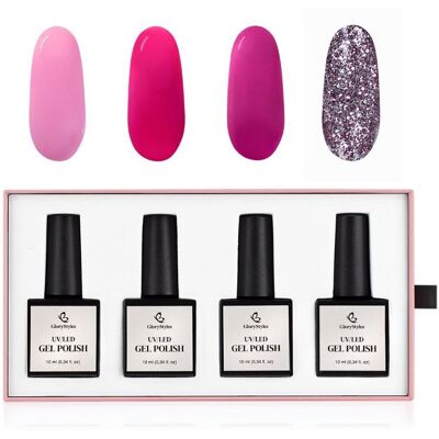 GloryStyles Sada gel laků GP16 Pink GloryStyles Sada gel laků GP16 Pink