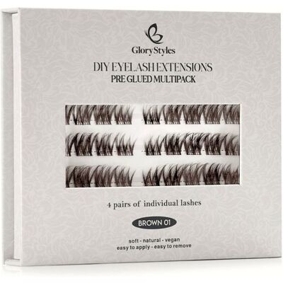 GloryStyles Samolepící segmentové řasy BROWN 01 GloryStyles Samolepící segmentové řasy BROWN 01