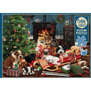 COBBLE HILL Puzzle Vánoční štěňata 500 dílků COBBLE HILL Puzzle Vánoční štěňata 500 dílků