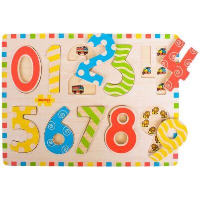 Dřevěné vkládací puzzle čísla Bigjigs - Puzzle Dřevěné vkládací puzzle čísla Bigjigs - Puzzle