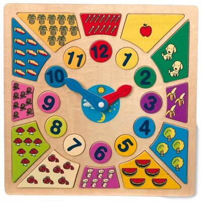 Small Foot od Legler Barevné dřevěné učící hodiny - Puzzle Small Foot od Legler Barevné dřevěné učící hodiny - Puzzle