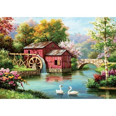 Art Puzzle Sung Kim 1000 Dílků - Červená Starobylá Mlýnská Skládačka Art Puzzle Sung Kim 1000 Dílků - Červená Starobylá Mlýnská Skládačka