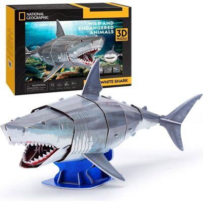 Cubic Fun 3D Puzzle Bílý žralok - Model ohroženého zvířete Cubic Fun 3D Puzzle Bílý žralok - Model ohroženého zvířete