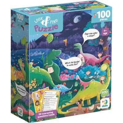 DODO Puzzle s hledáním obrázků Ostrov dinosaurů 100 dílků DODO Puzzle s hledáním obrázků Ostrov dinosaurů 100 dílků