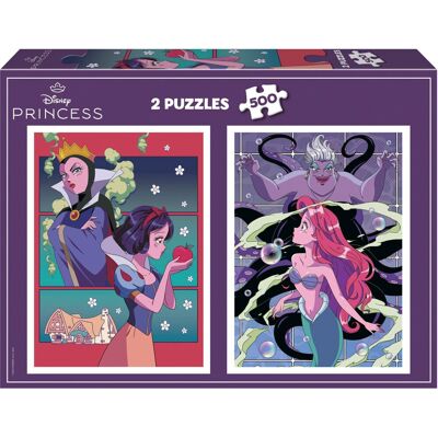 EDUCA Puzzle Disney padouchové a princezny 2 × 500 dílků EDUCA Puzzle Disney padouchové a princezny 2 × 500 dílků