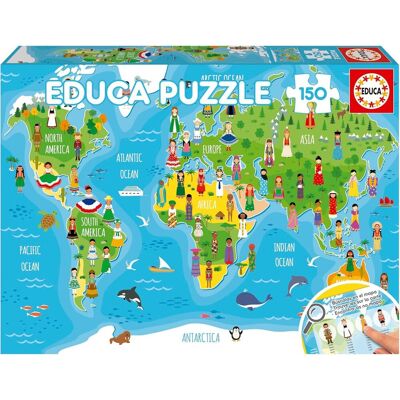 Educa Mapa světa s dívkami 150 dílků Educa Mapa světa s dívkami 150 dílků