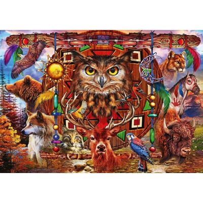 Bluebird Ciro Marchetti 1000dílný Puzzle Totem zvířat Bluebird Ciro Marchetti 1000dílný Puzzle Totem zvířat