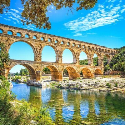 BLUEBIRD Čtvercové puzzle Pont du Gard, Francie 1000 dílků BLUEBIRD Čtvercové puzzle Pont du Gard, Francie 1000 dílků