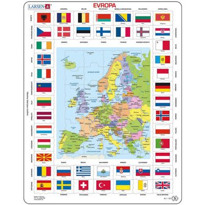 LARSEN Dino Evropa mapa / vlajky edu LARSEN Dino Evropa mapa / vlajky edu