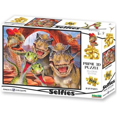 PRiME 3D Puzzle s 3D efektem 100 dílků Selfie: Dinosauří party PRiME 3D Puzzle s 3D efektem 100 dílků Selfie: Dinosauří party