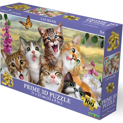 PRiME 3D Puzzle s 3D efektem 100 dílků Kočičí selfie PRiME 3D Puzzle s 3D efektem 100 dílků Kočičí selfie
