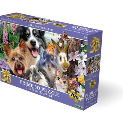 PRiME 3D Puzzle s 3D efektem 100 dílků Selfie: Kamarádi ze dvorku PRiME 3D Puzzle s 3D efektem 100 dílků Selfie: Kamarádi ze dvorku