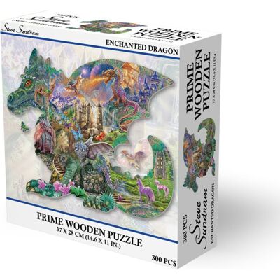 Dřevěné puzzle Prime 3D 300 dílků Začarovaný drak Dřevěné puzzle Prime 3D 300 dílků Začarovaný drak