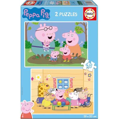 EDUCA Puzzle Prasátko Peppa 2 × 48 dílků EDUCA Puzzle Prasátko Peppa 2 × 48 dílků