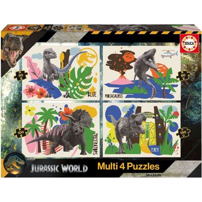 EDUCA Puzzle Jurský svět 4 v 1, 50, 80, 100, 150 dílků EDUCA Puzzle Jurský svět 4 v 1, 50, 80, 100, 150 dílků
