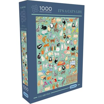 GIBSONS Puzzle The Art File: Kočičí život 1000 dílků GIBSONS Puzzle The Art File: Kočičí život 1000 dílků