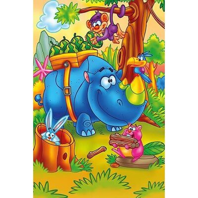 Lamberth ART Puzzle Dřevěné Puzzle Pracující Nosorožec - Puzzle Lamberth ART Puzzle Dřevěné Puzzle Pracující Nosorožec - Puzzle