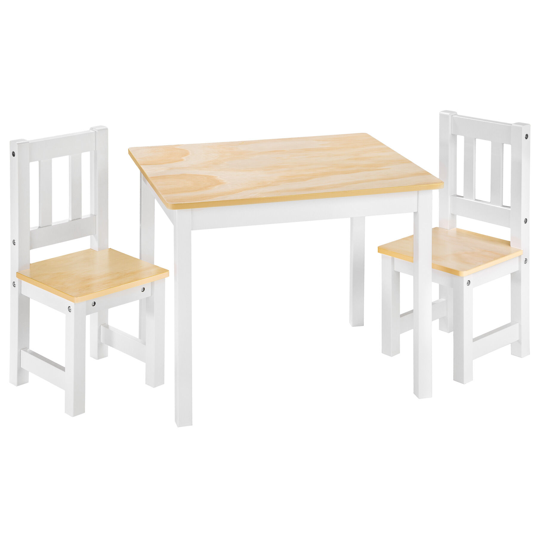 tectake Dětská sestava ALICE dvě židle a stůl - bílá
