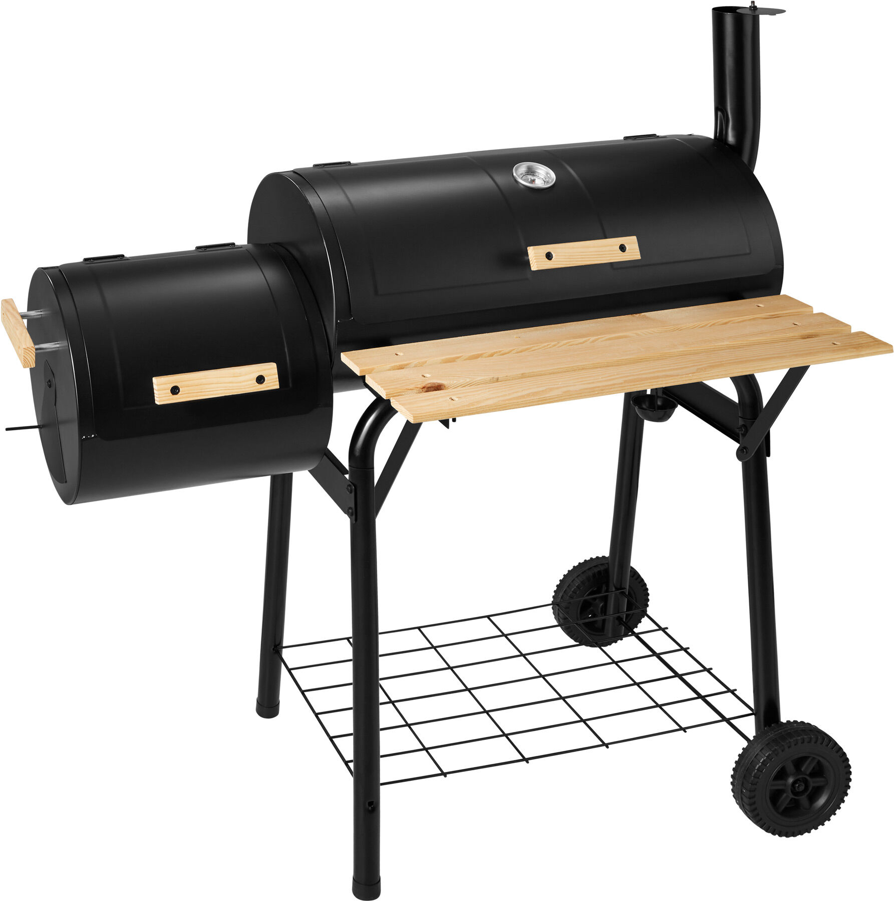 tectake Multifunkční zahradní gril BBQ Smoker - černá