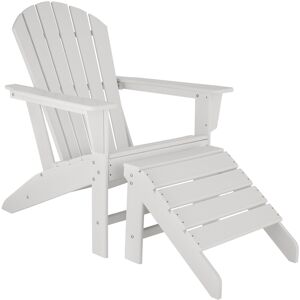 tectake Zahradní židle Janis s podnožkou Joplin - bílá