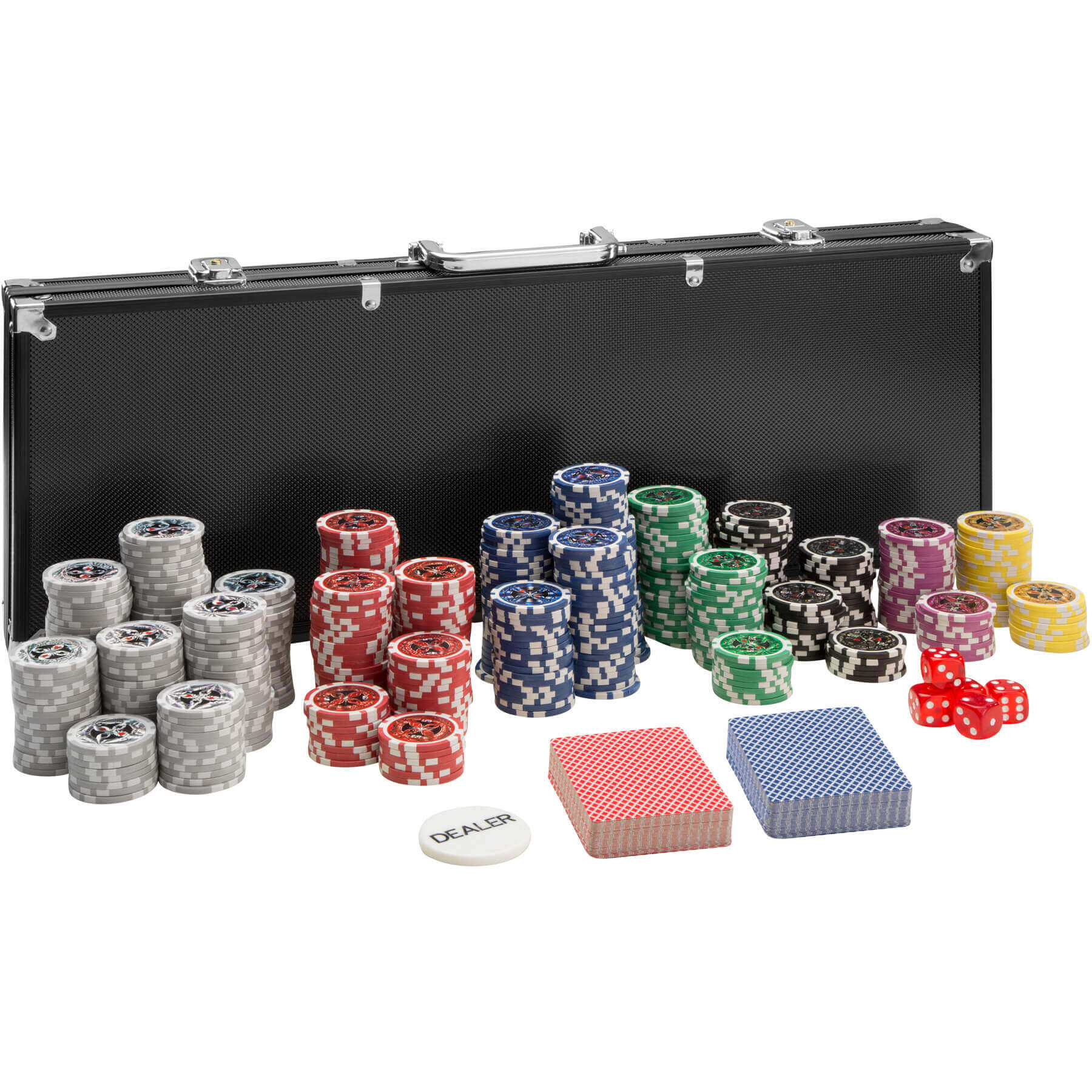tectake Pokerová sada vč. hliníkového kufru - černá,500 dílů