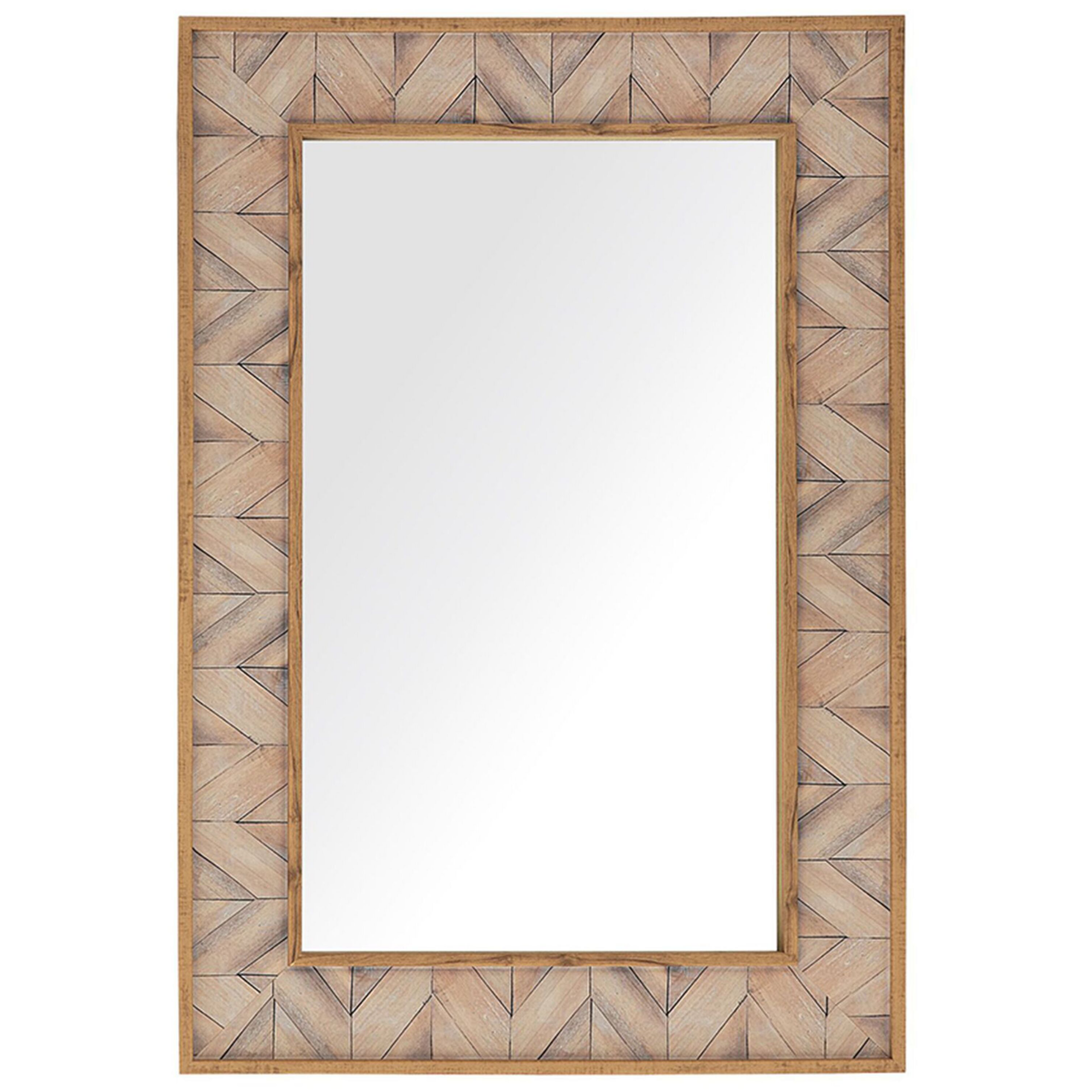 Beliani Nástěnné zrcadlo 60 x 90 cm světle hnědé LOPEREC