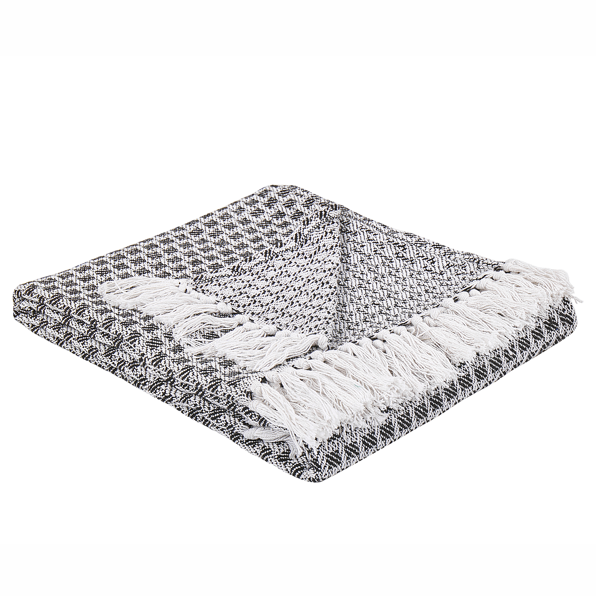 Beliani Bavlněná deka 130 x 160 cm černobílá KIRAMAN