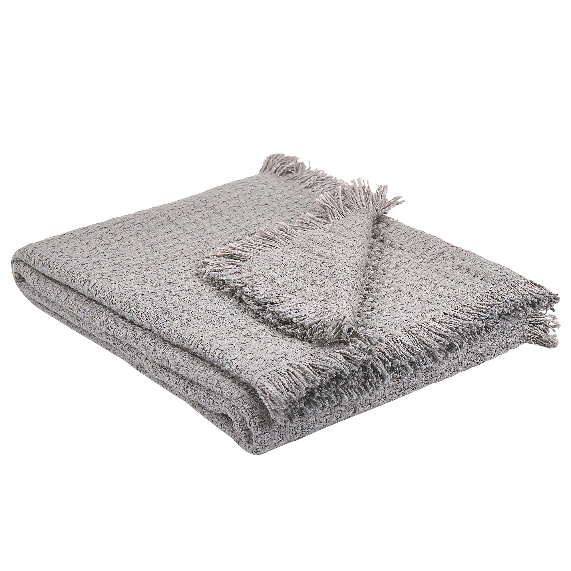 Beliani Bavlněná deka 124 x 160 cm šedá KAVAKLAR