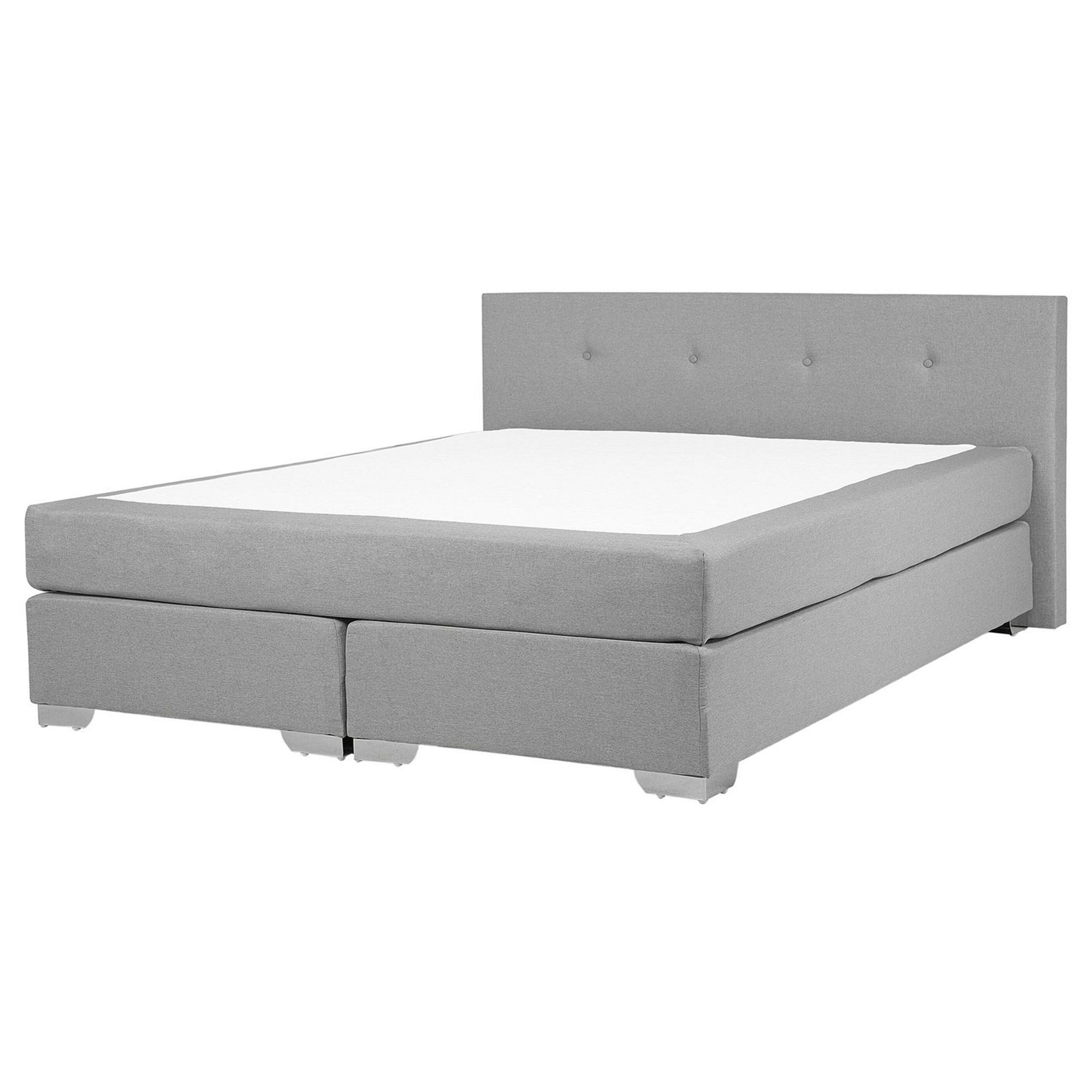 Beliani Kontinentální postel, CONSUL, světle šedá, 160x200 cm