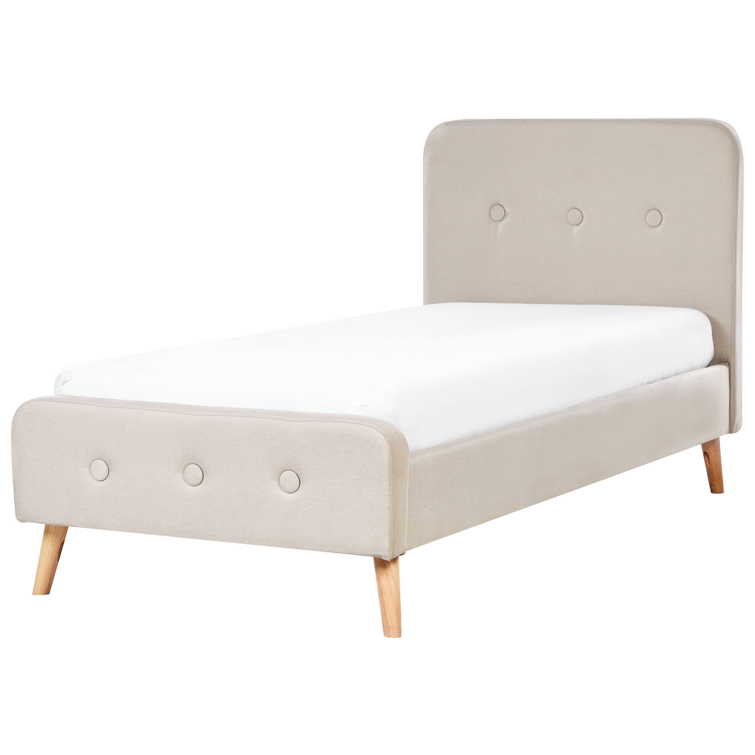 Beliani Béžová čalouněná postel 90x200 cm RENNES