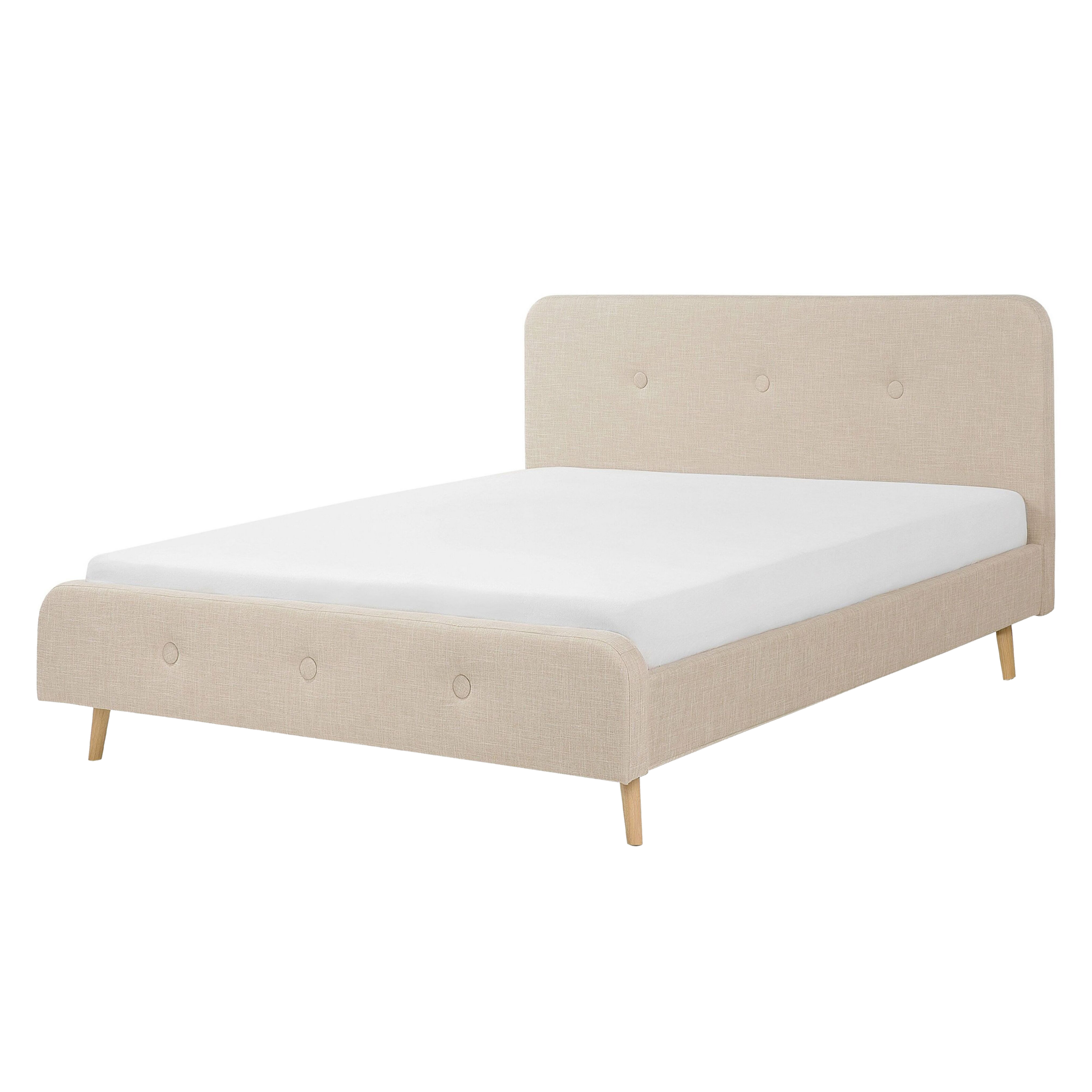 Beliani Béžová čalouněná postel 160x200 cm RENNES
